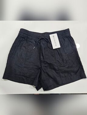 Athleta Black Elastic-Waist Drawstring Shorts